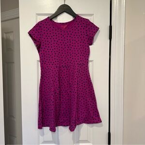 Cat & Jack t shirt dress short sleeve pink navy polka dot size large 10-12
